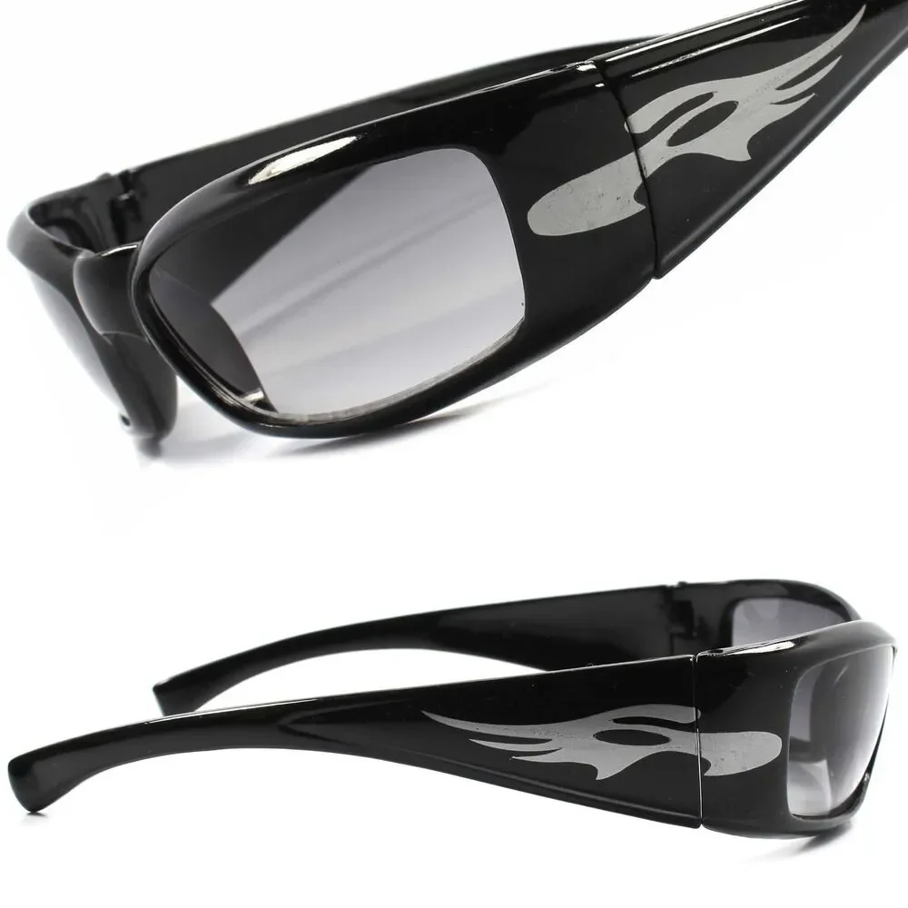 Vintage Motorcycle Riding Biker Black Mens Cool Wrap Around Sport Sunglasses